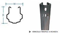 PALO TESTATA 56x53 mm. TT 150 ZINC. A CALDO - H. 275 cm - PALO TESTATA 56x53 mm. TT 150 ZINC. A CALDO - H. 275 cm -